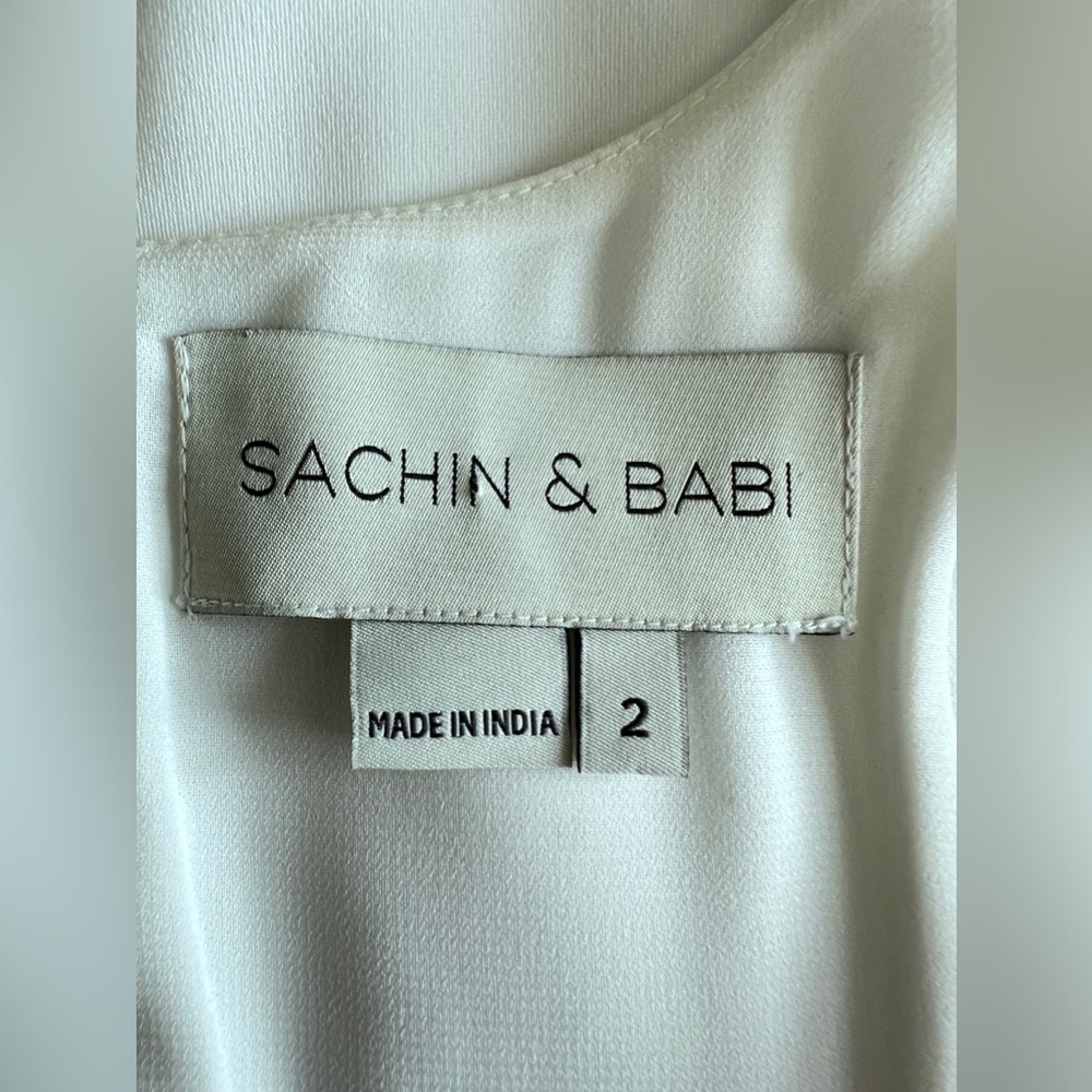 Sachin & Babi Harper Dress Off White Crepe Flutter Mini Dress size 2 - Picture 10 of 15